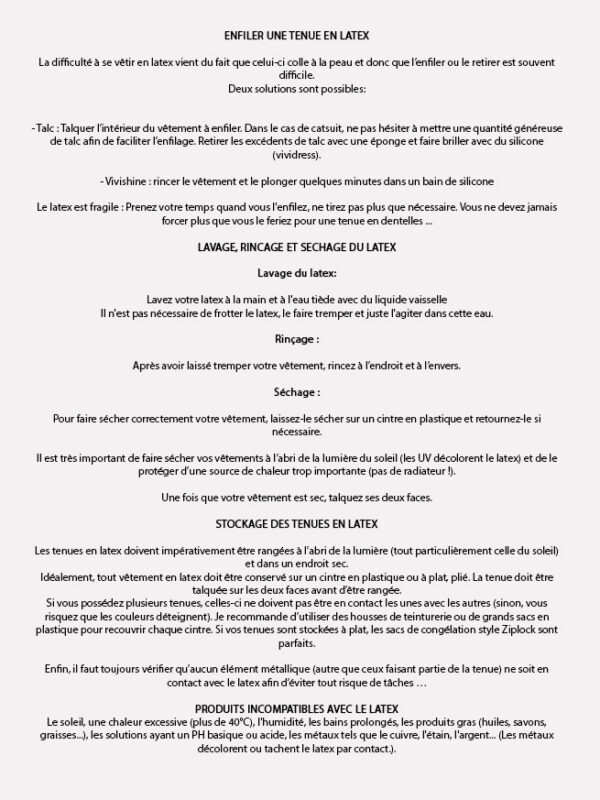 mode d'emploi latex VOUS MONSIEUR