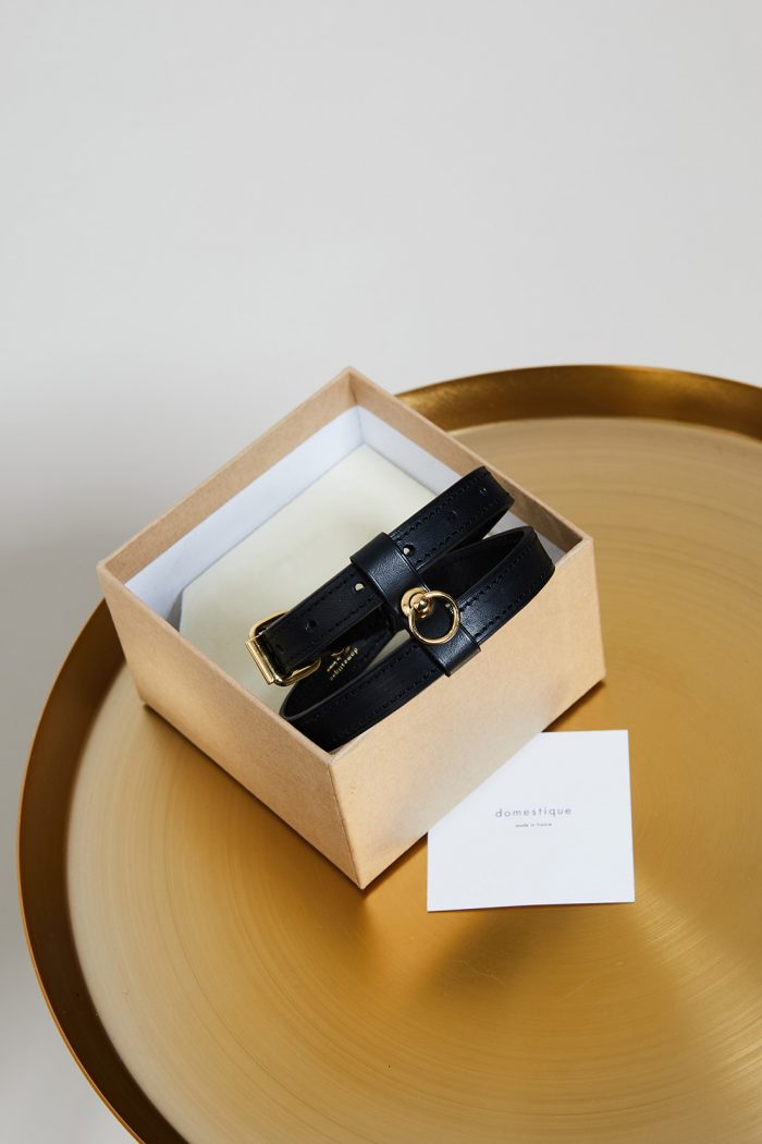 CHOKER BRACELET cuir noir & Passerby x Domestique 🇫🇷 – Image 2