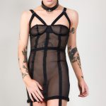 Robe harnais en mesh ALINE avec Porte-Jarrettelles