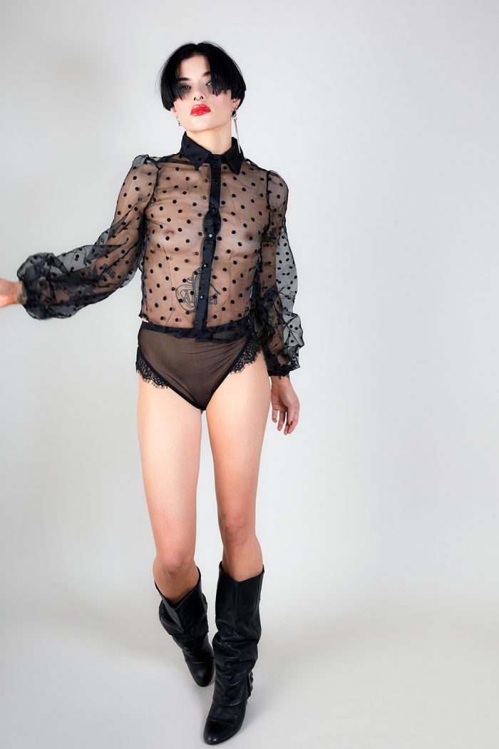 Chemise en tulle à pois LENA – Image 8