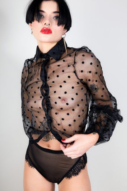 Chemise en tulle à pois LENA