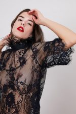 Top noir FEATHER SHIRT Black x Mondin – Image 10