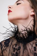 Top noir FEATHER SHIRT Black x Mondin – Image 4
