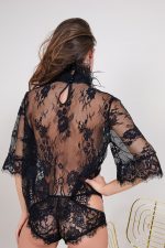 Top noir FEATHER SHIRT Black x Mondin – Image 3