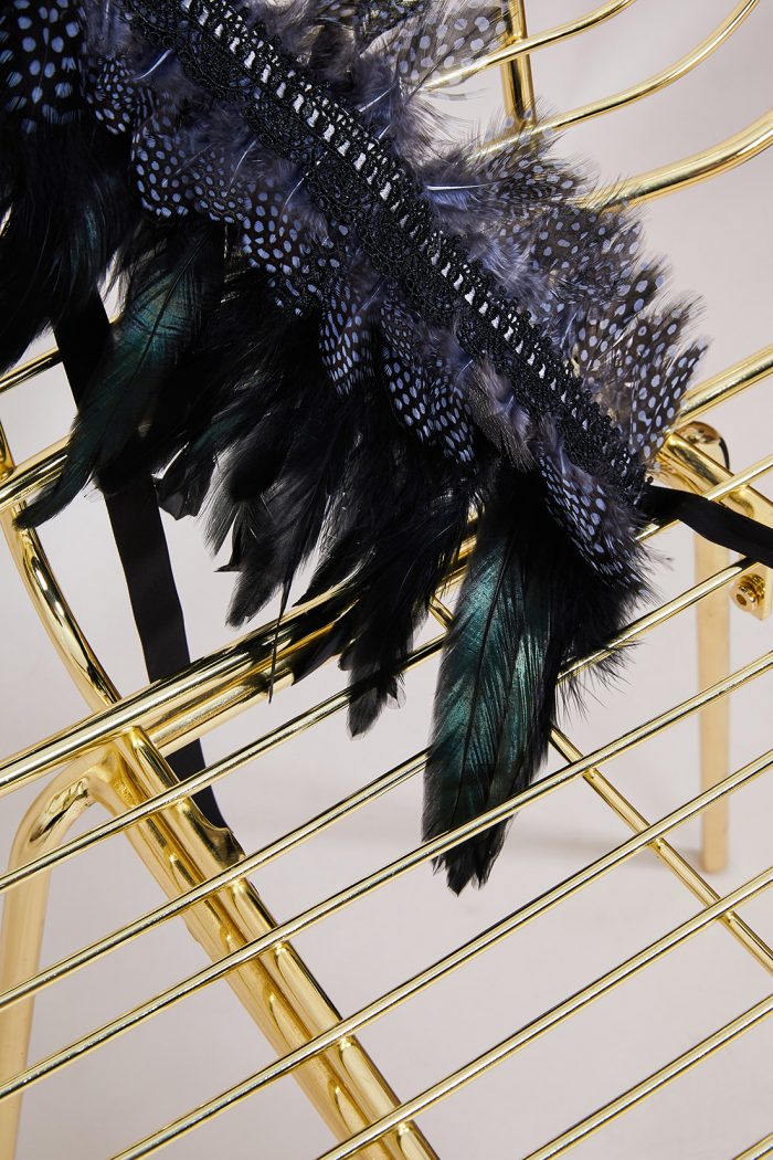 Choker en plumes NOBLESSE Black x Mondin – Image 13