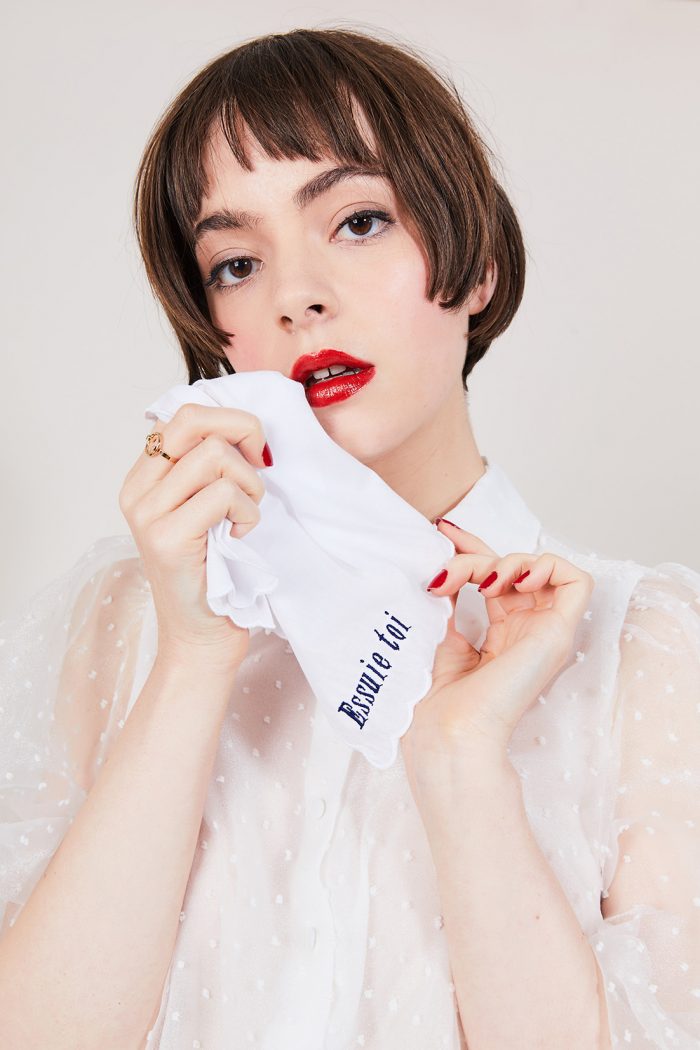Mouchoir brodé en coton ESSUIE TOI 🇫🇷 – Image 1