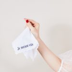 Mouchoir brodé en coton JE REVIENS VITE 🇫🇷