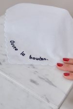 Mouchoir brodé en coton OUVRE LA BOUCHE 🇫🇷 – Image 4