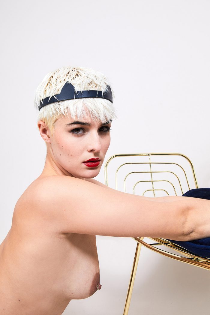 Serre-tête en Cuir Navy WILD CAT x ShaNoar 🇫🇷 – Image 4