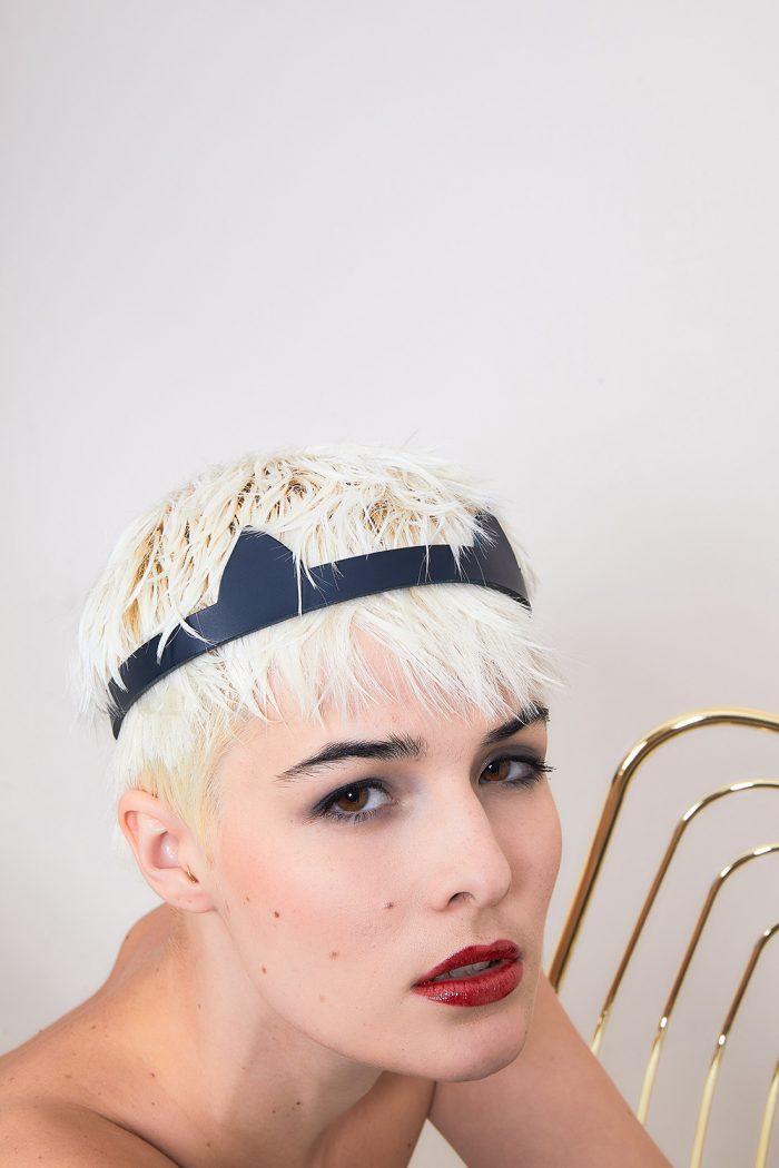 Serre-tête en Cuir Navy WILD CAT x ShaNoar 🇫🇷 – Image 1