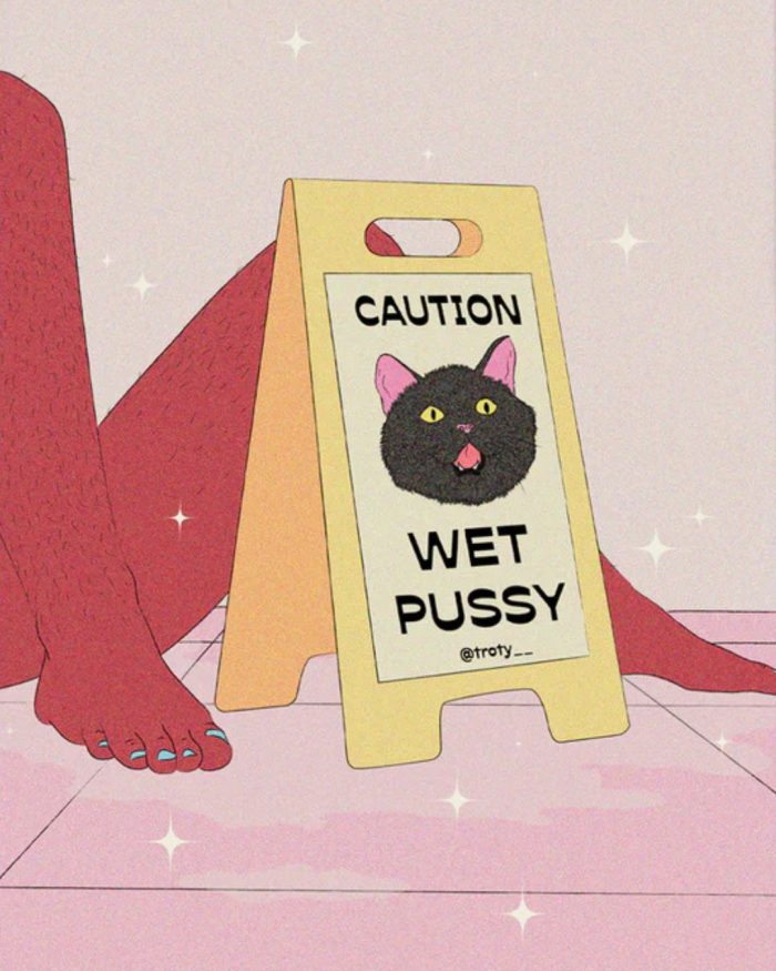 Affiche Caution Wet Pussy 💦x Troty🇫🇷 – Image 1