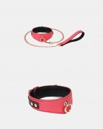 Set 2 pièces Collier 'O-Ring Curve Large' + Laisse PINKPARADISE large x Liebe – Image 4