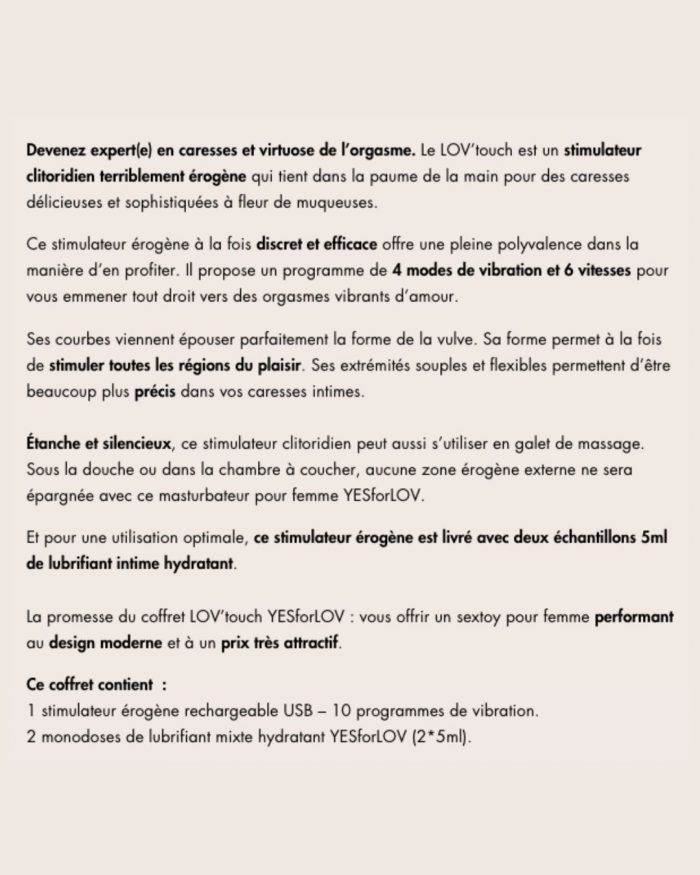 💝Coffret LOVTOUCH Stimulateur érogène x YESforLOV 🇫🇷 – Image 5