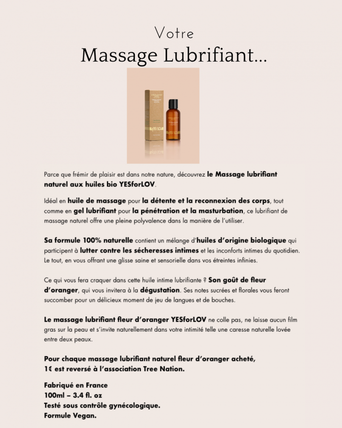 MASSAGE LUBRIFIANT Naturel Fleur d'oranger 🍊 x YESforLOV 🇫🇷 – Image 4