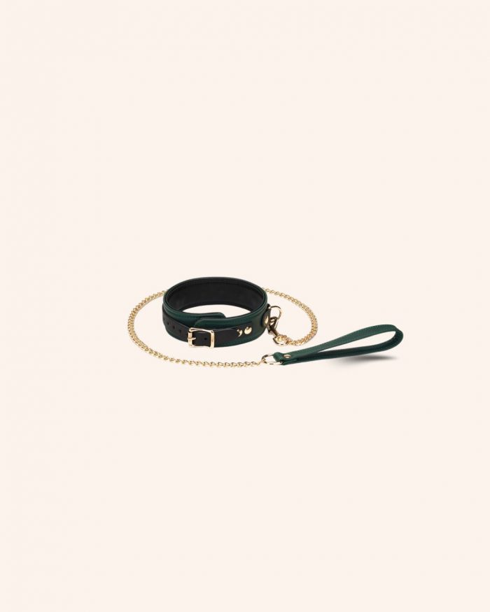 Set 2 pièces Collier de soumission + Laisse DRAMAGREEN x Liebe – Image 1