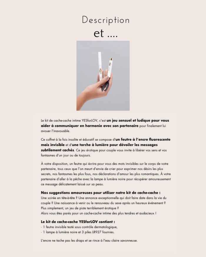 CACHE-CACHE INTIME le Kit, et son feutre pour la peau x YESforLOV 🇫🇷 – Image 3