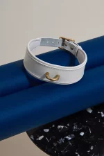 Collier de soumission en cuir blanc OVER YOU x Abara – Image 7