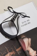 Collier de soumission en cuir noir LA MONDAINE x Abara – Image 4