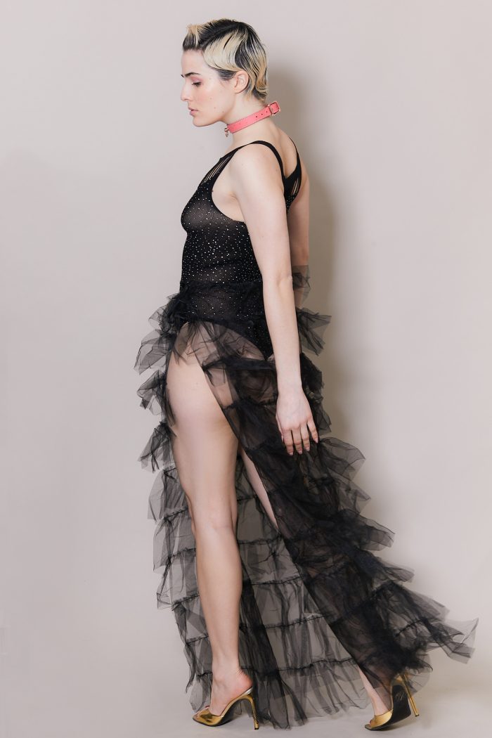 Jupe ouverte tulle noir BACHELORETTE – Image 3