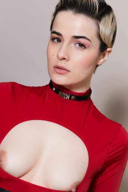 Choker Strass lettres SLUT BITCH x Liebe