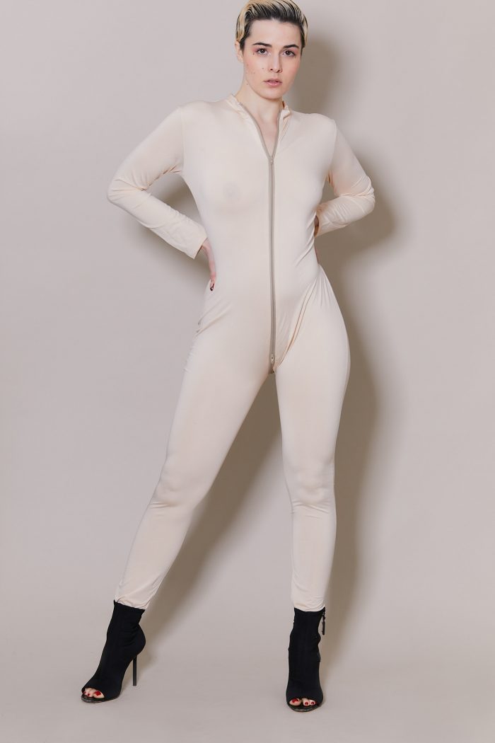Catsuit opaque FLEUR DE CHAIR à zip – Image 7
