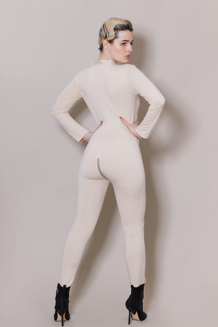 Catsuit opaque FLEUR DE CHAIR à zip – Image 4