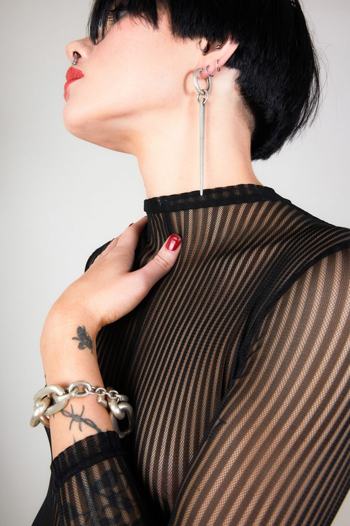 Catsuit Ouverte LAST NIGHT en voile noir – Image 8