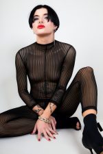 Catsuit Ouverte LAST NIGHT en voile noir – Image 3