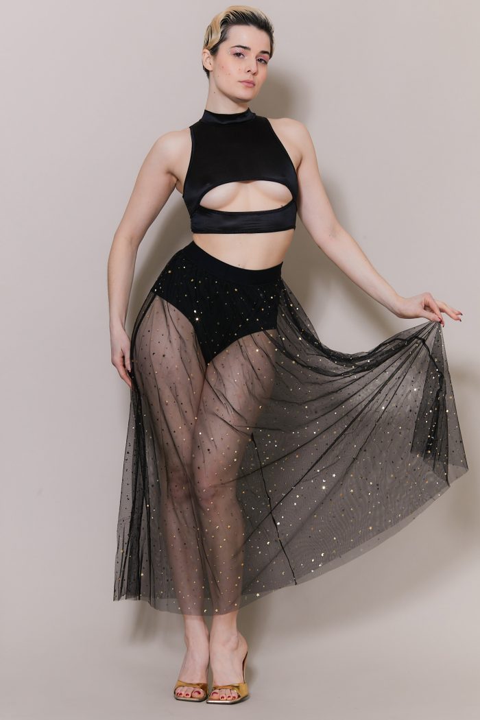 Jupe tulle noir et paillettes LUV – Image 1