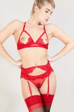 Soutien-Gorge ouvert NOMMÉE DÉSIR Rouge x Atelier Amour – Image 5
