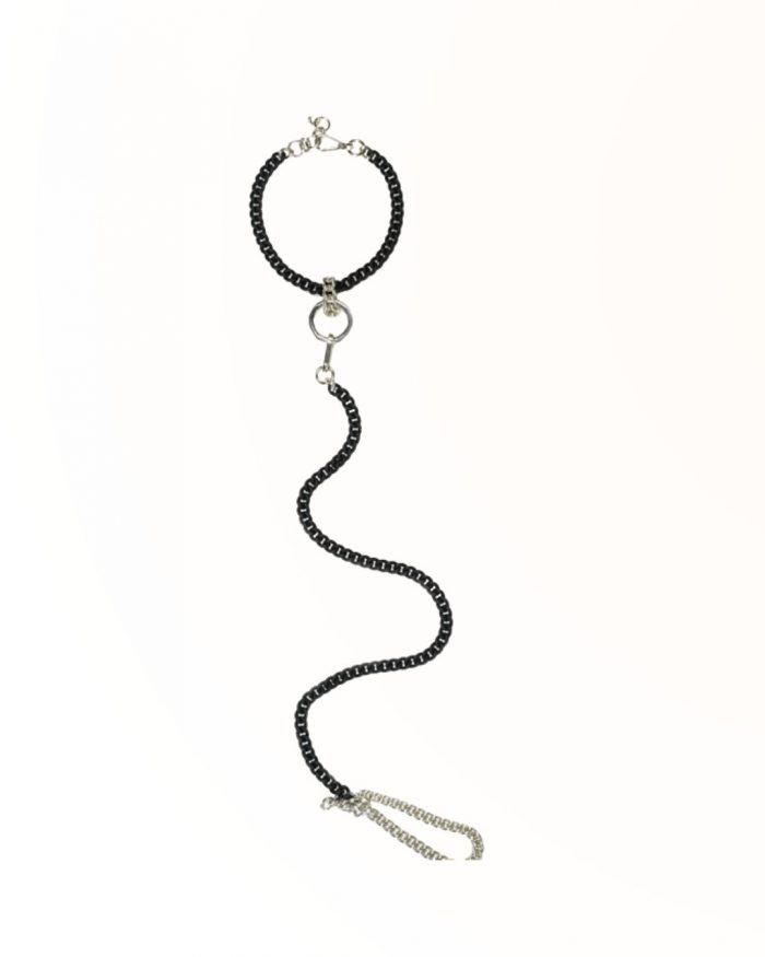Set Collier & Menotte THE TOTEM Black mat /Silver x FINERBLACK – Image 4