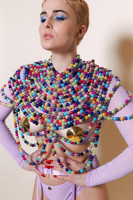 Top en perles  PERLES DE PLUIE