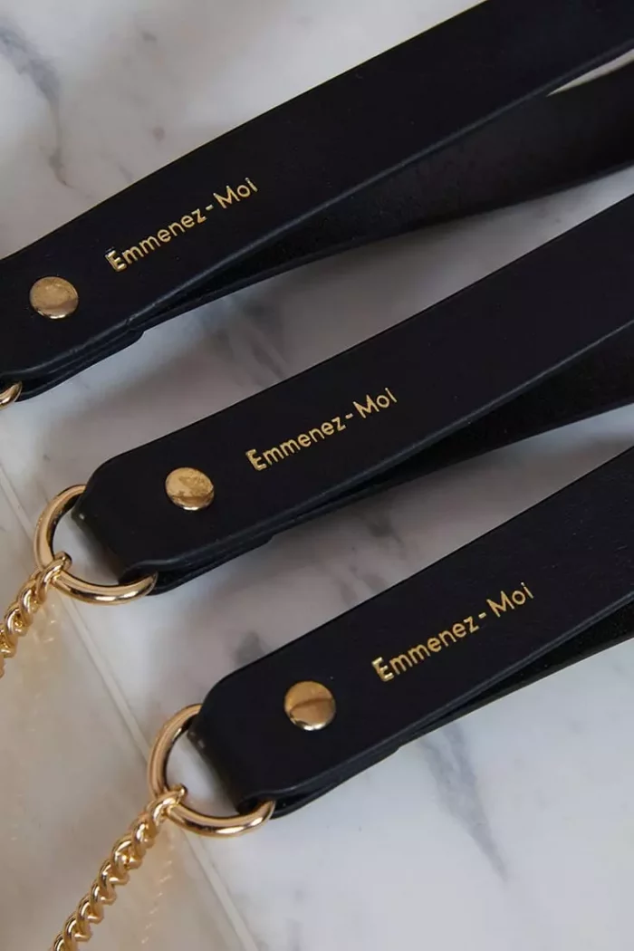 Laisse en cuir gravée EMMENEZ-MOI, 24k 🇫🇷 – Image 3