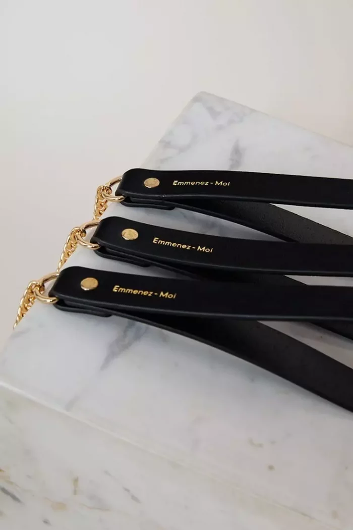 Laisse en cuir gravée EMMENEZ-MOI, 24k 🇫🇷 – Image 2