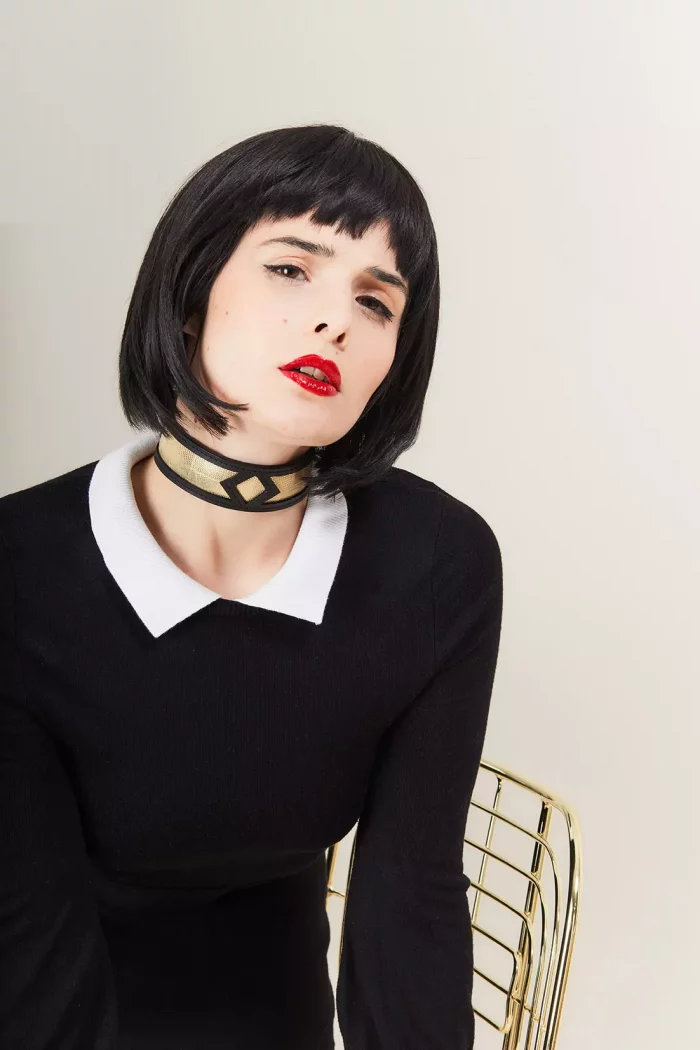 Choker en cuir Gold LADY LUCK x Abara – Image 3