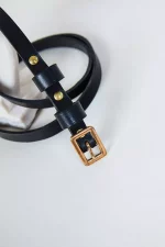 Ceinture en cuir Femme SIMONE Noir x L'Anguille Paris 🇫🇷 – Image 2