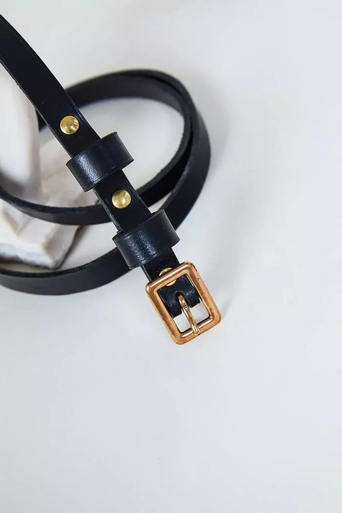 Ceinture en cuir Femme SIMONE Noir x L'Anguille Paris 🇫🇷 – Image 2