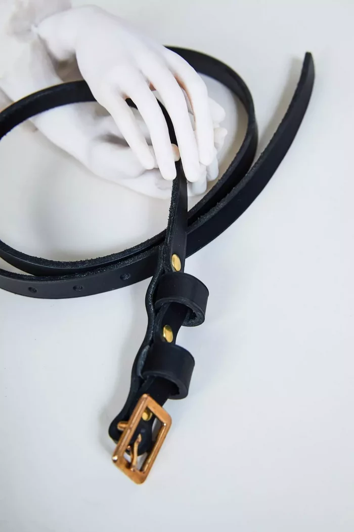 Ceinture en cuir Femme SIMONE Noir x L'Anguille Paris 🇫🇷 – Image 7