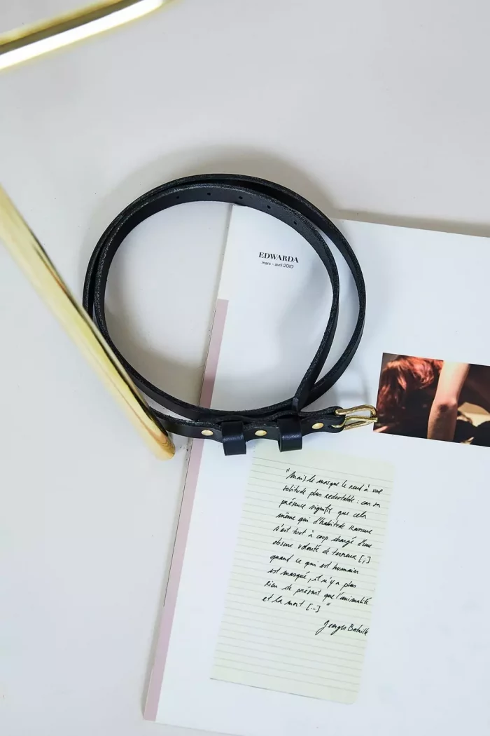 Ceinture en cuir Femme OLYMPE Noir x L'Anguille Paris 🇫🇷 – Image 4