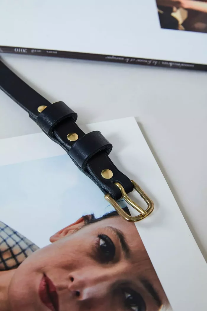 Ceinture en cuir Femme OLYMPE Noir x L'Anguille Paris 🇫🇷 – Image 10