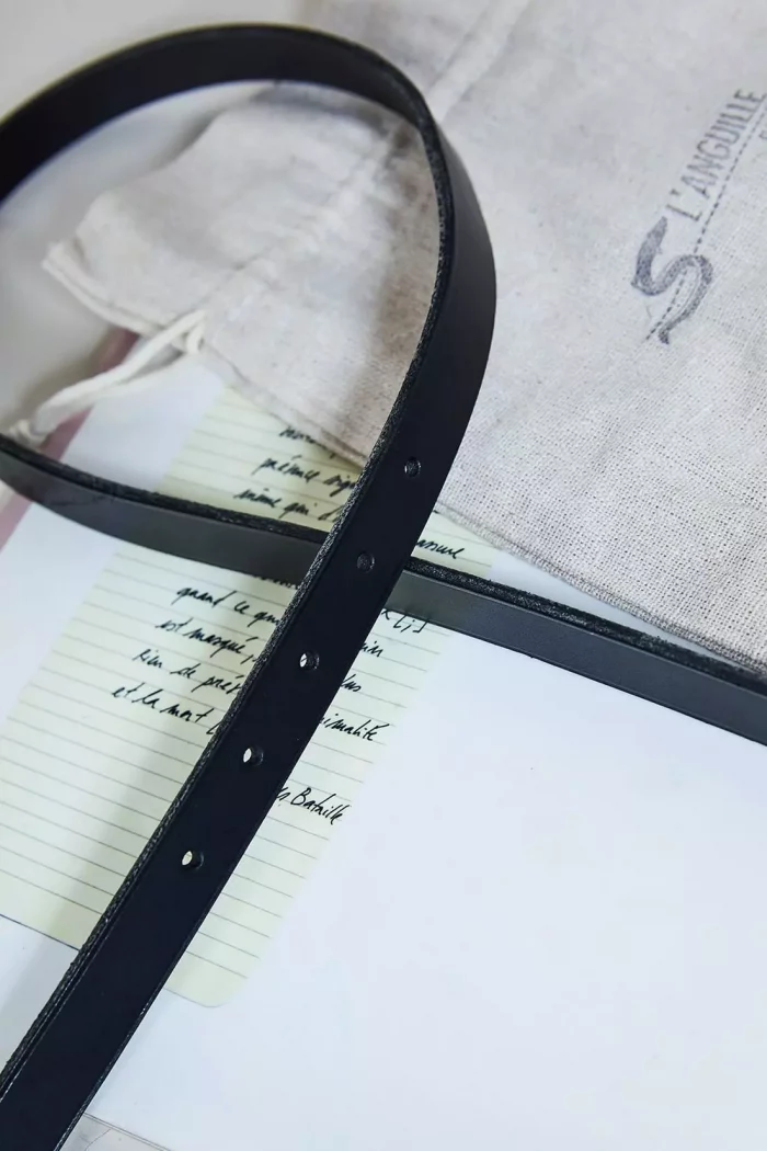 Ceinture en cuir Femme OLYMPE Noir x L'Anguille Paris 🇫🇷 – Image 6