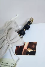 Ceinture en cuir Femme OLYMPE Noir x L'Anguille Paris 🇫🇷 – Image 2
