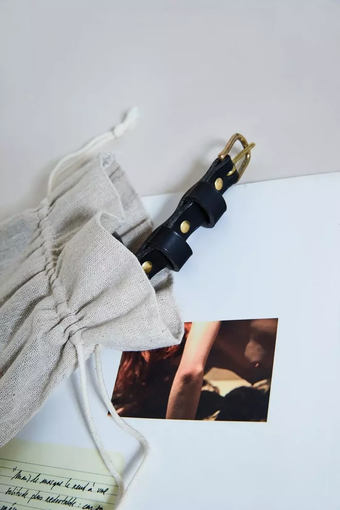Ceinture en cuir Femme OLYMPE Noir x L'Anguille Paris 🇫🇷 – Image 2