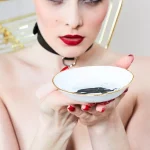 Soucoupe en porcelaine LOVE YOU MASTER Dorure 24K x Catpurrrs 🇫🇷