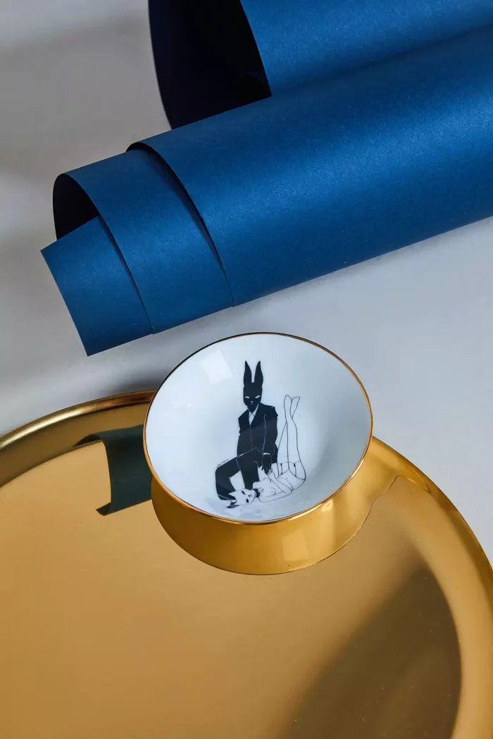 Soucoupe en porcelaine MASTER & SERVANT Dorure 24K x Catpurrrs 🇫🇷 – Image 7