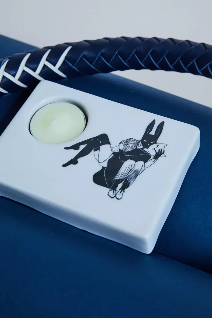 Bougeoir en porcelaine BUNNY LOVE x Catpurrrs 🇫🇷 – Image 3