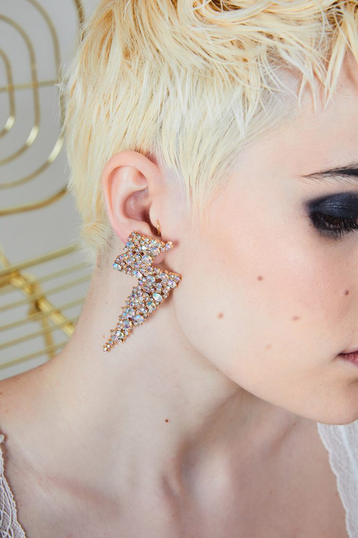 Boucles d'oreille COMME UN ORAGE strass – Image 2
