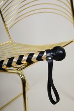 Single Tail en cuir tressé DES PAILLETTES DANS LES YEUX Noir/ Champagne – Image 12