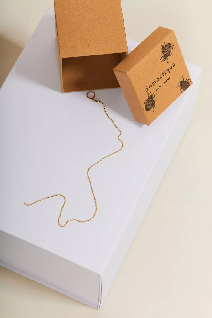 Long Thin Chain Simple EARRING x Domestique 🇫🇷 – Image 9