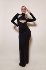 Robe noire ERNESTINE  découpe underboobs – Image 2